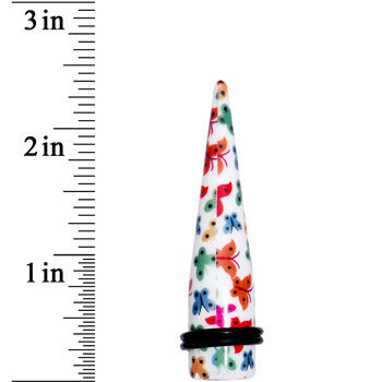 BodyCandy 9/16 Multi Color Butterfly Acrylic Ear Taper — lifestyle context