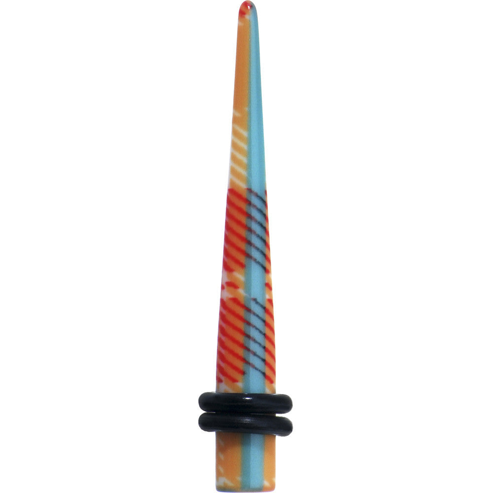 BodyCandy 4G Acrylic Plaid Taper Ear Plug — main product shot