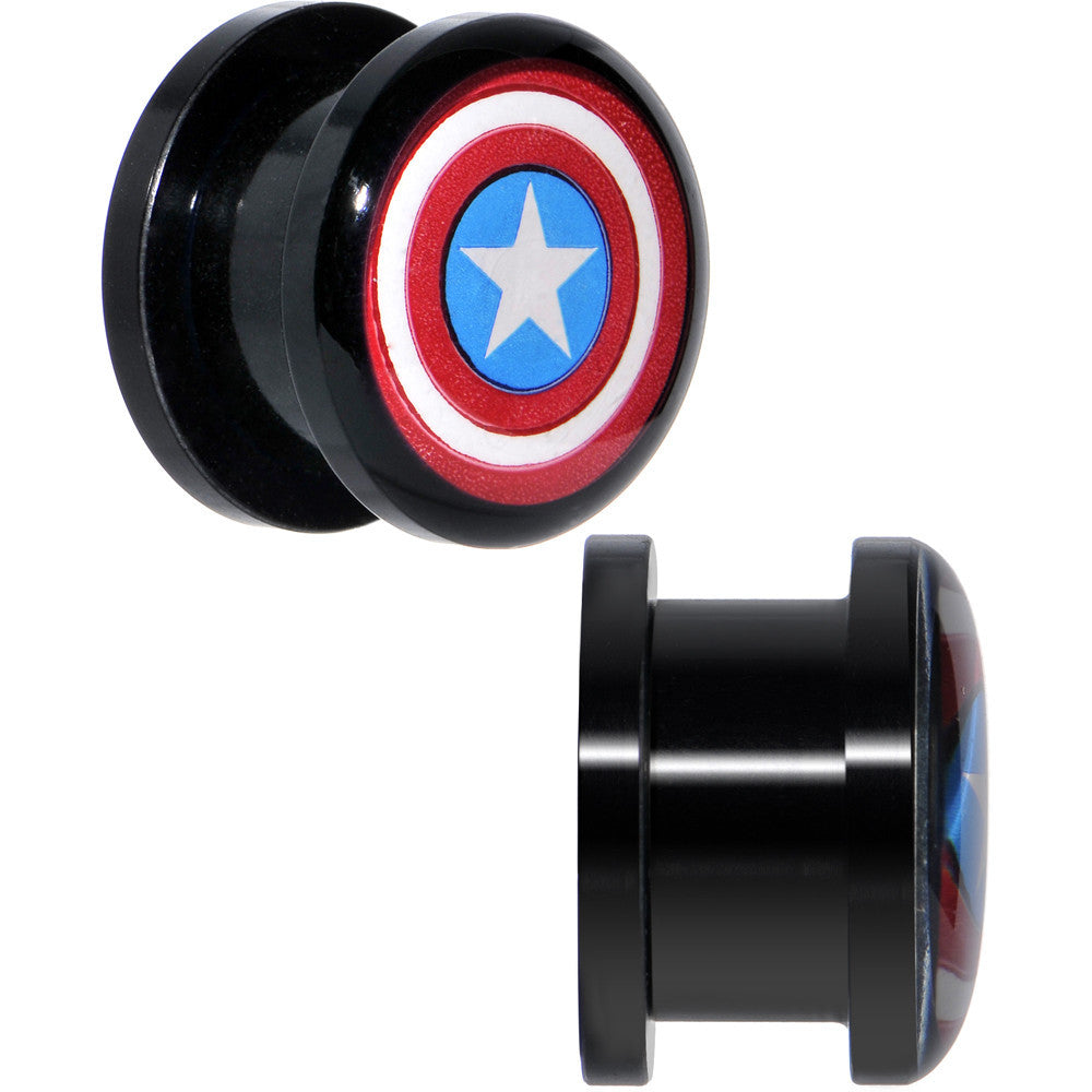 BodyCandy 9/16 Captain America Screw Fit Plugs Set — main product shot