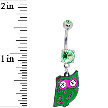 BodyCandy Zombie Owl Belly Ring — detail close-up