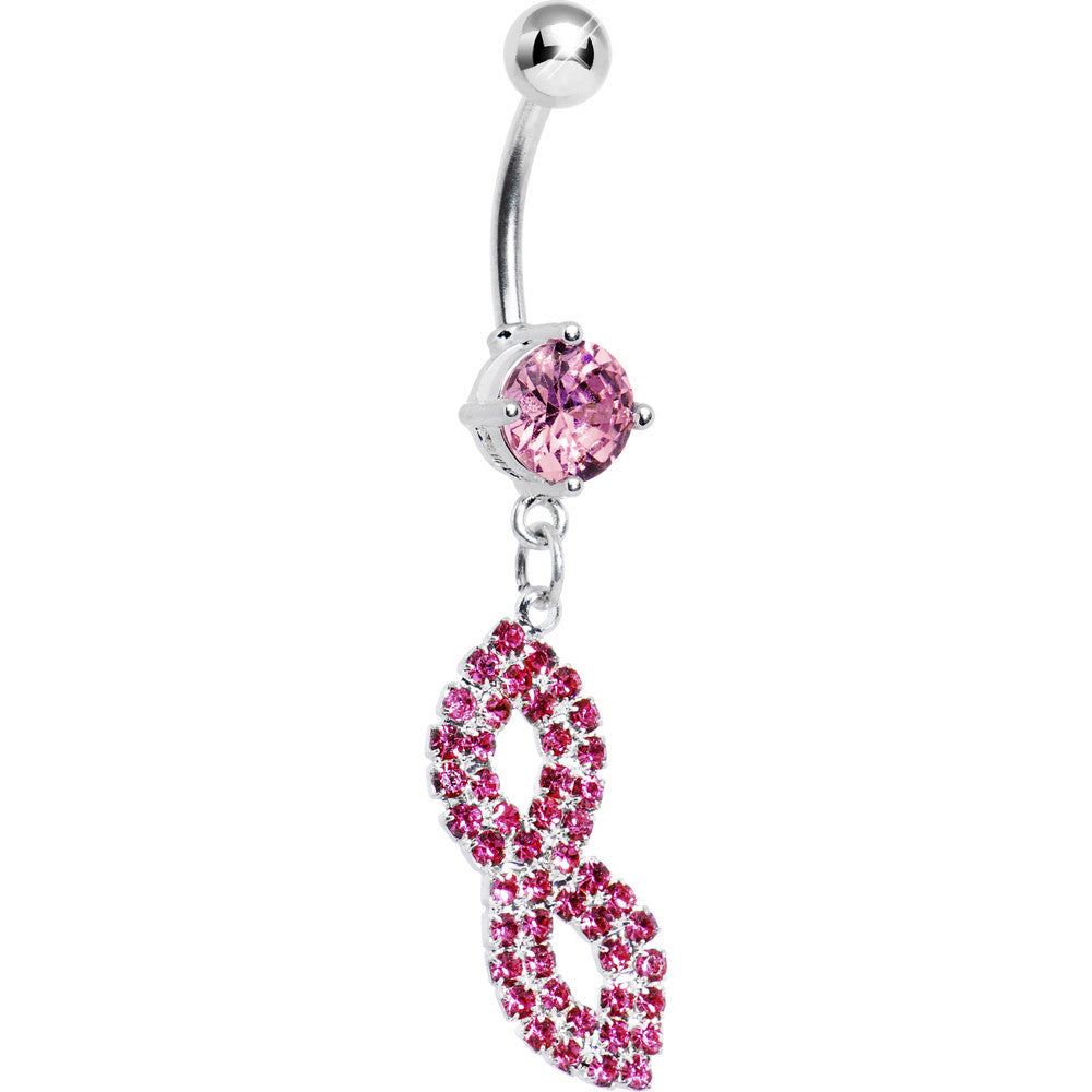BodyCandy Pink Gem Masquerade Mask Belly Ring — main product shot