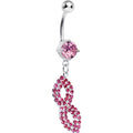 BodyCandy Pink Gem Masquerade Mask Belly Ring — main product shot