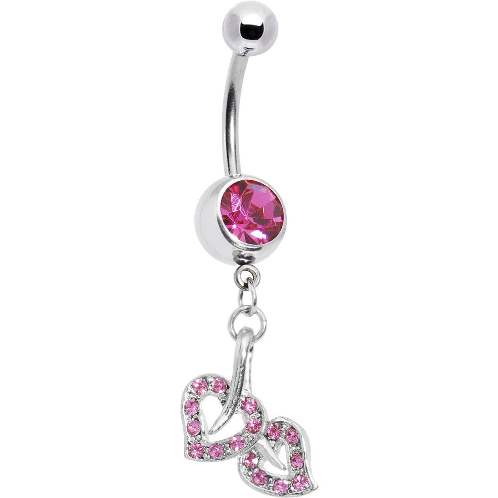 BodyCandy Pink Gem Soul mate Heart Belly Ring — main product shot