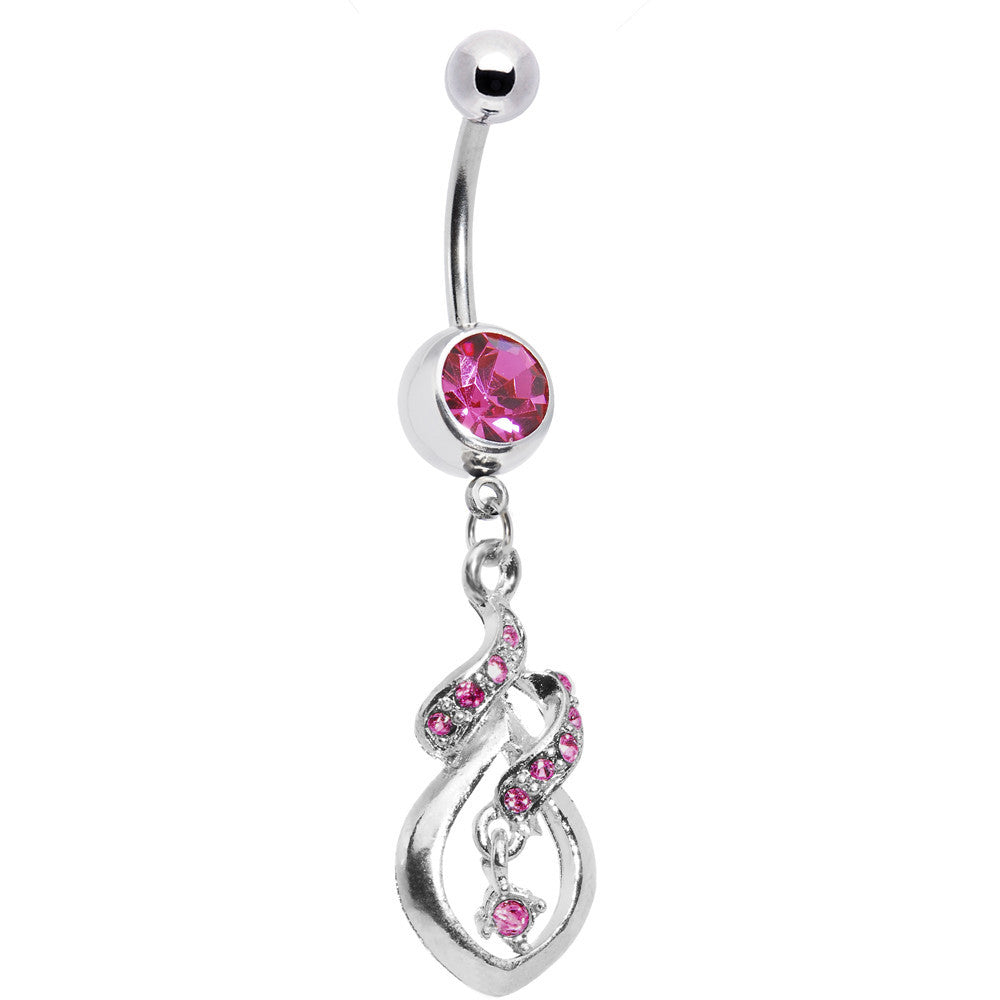 BodyCandy Pink Gem Distinctive Teardrop Belly Ring — main product shot