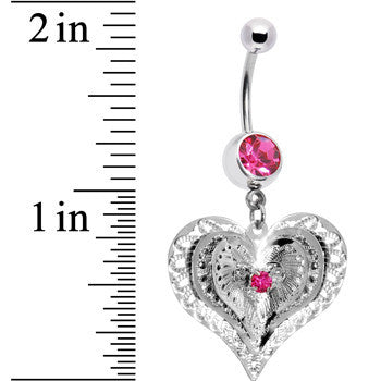 BodyCandy Pink Gem Love at First Sight Heart Belly Ring — lifestyle context