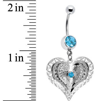 BodyCandy Aqua Gem Love at First Sight Heart Belly Ring — lifestyle context