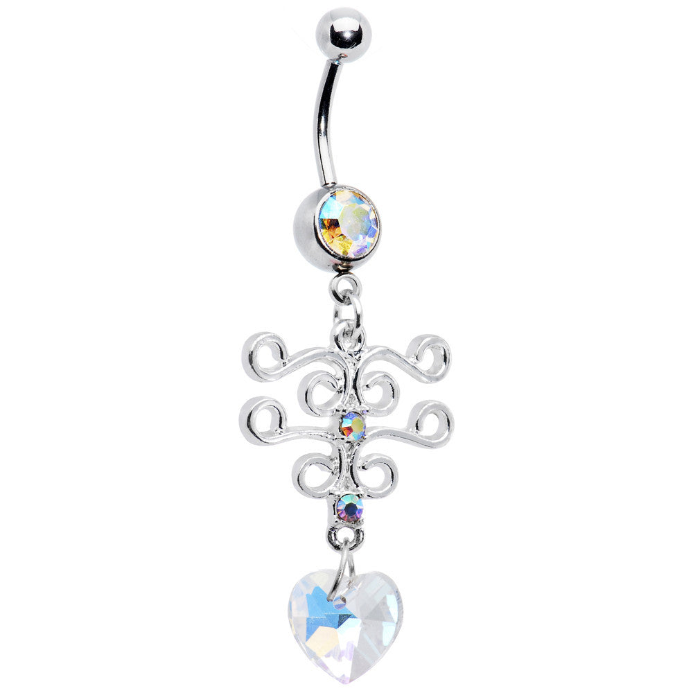 BodyCandy Tranquil Scroll Heart Belly Ring — main product shot