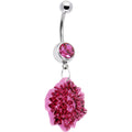 BodyCandy Pink Gem Exotic Flower Belly Ring — main product shot