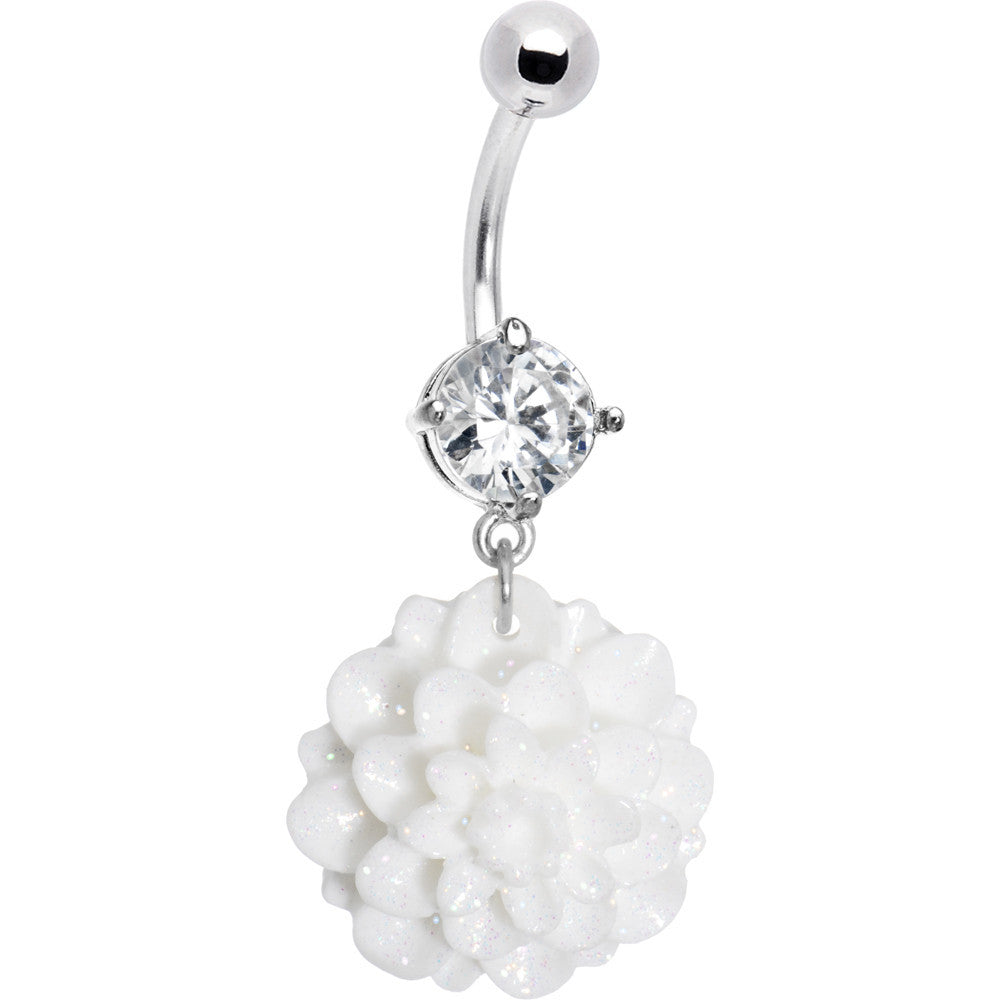 BodyCandy Crystalline Gem Full Bloom Shell Flower Belly Ring — main product shot