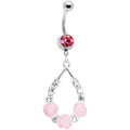 BodyCandy Pink Gem Elegant Blossoms Flower Belly Ring — main product shot