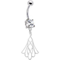 BodyCandy Crystalline Gem Openwork Tulip Flower Drop Belly Ring — main product shot