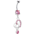 BodyCandy Pink Gem Charming Heart Dangle Belly Ring — main product shot