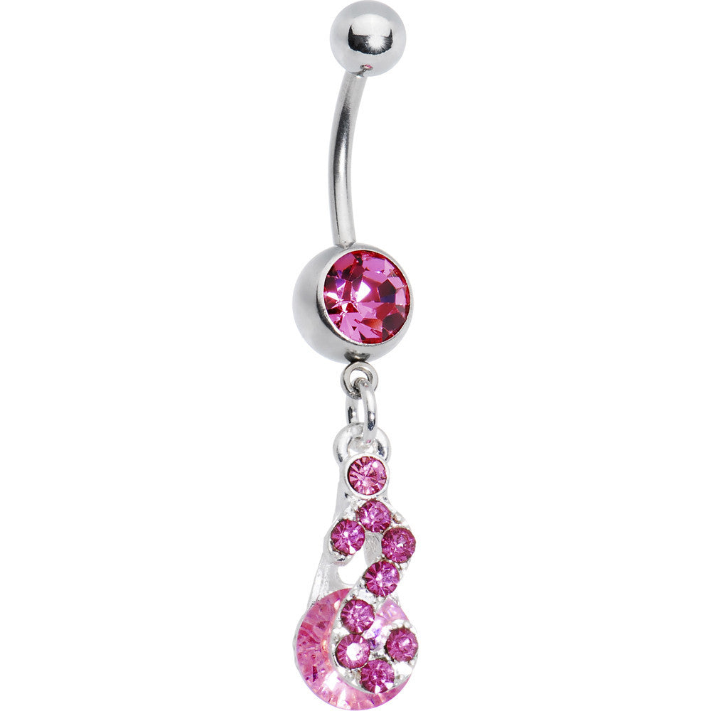 BodyCandy Pink Radiant Gem Drop Belly Ring — main product shot
