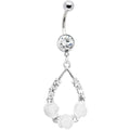 BodyCandy Clear Gem Elegant Blossoms Flower Dangle Belly Ring — main product shot