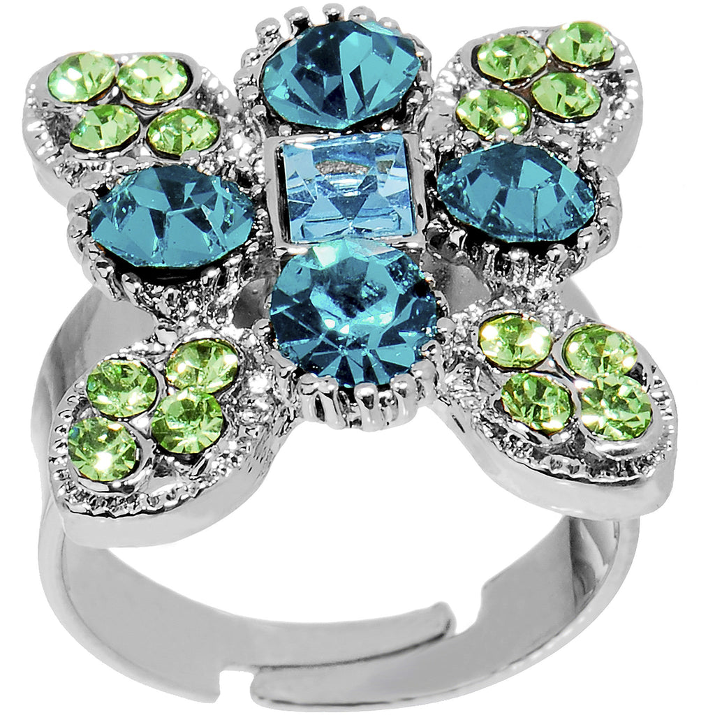 BodyCandy Aquamarine Beauty Adjustable Ring — detail close-up