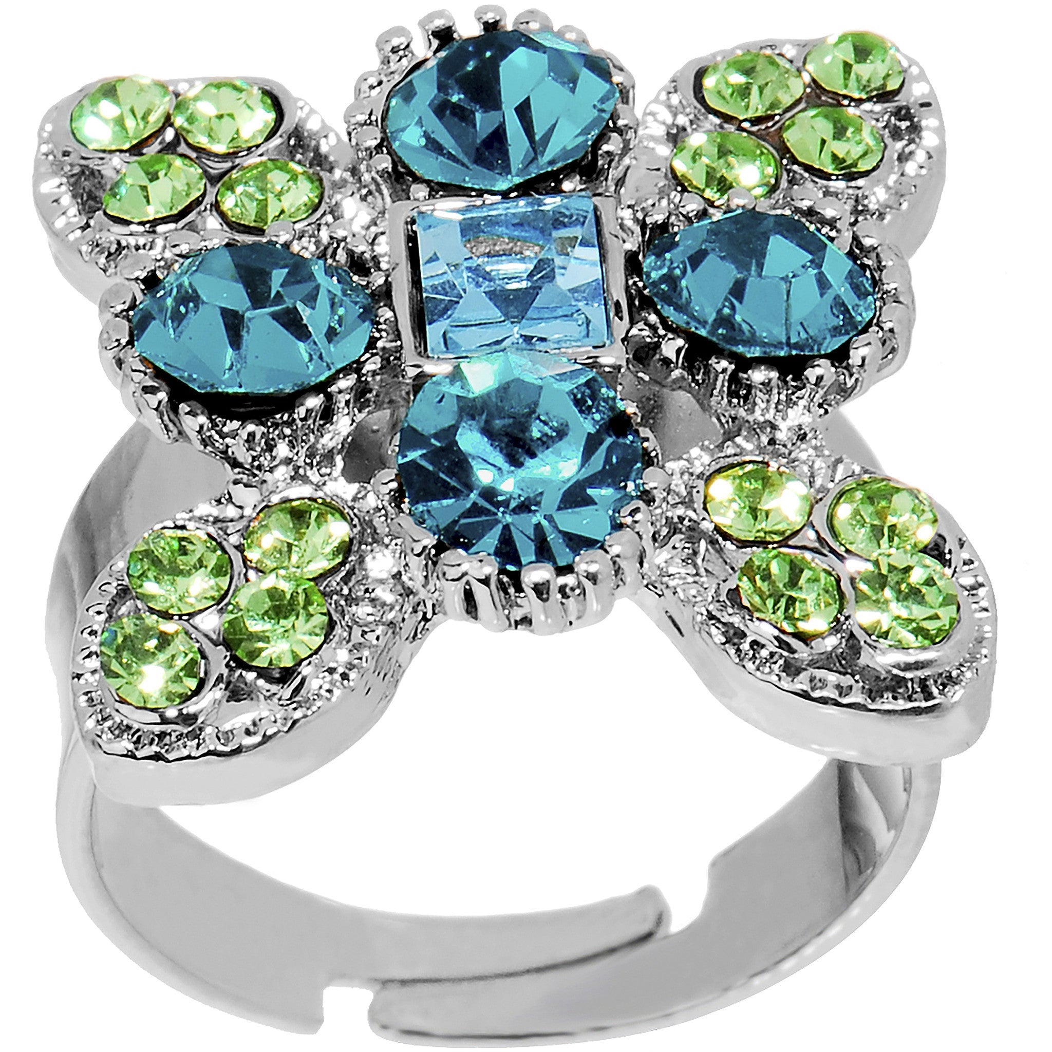BodyCandy Aquamarine Beauty Adjustable Ring — detail close-up