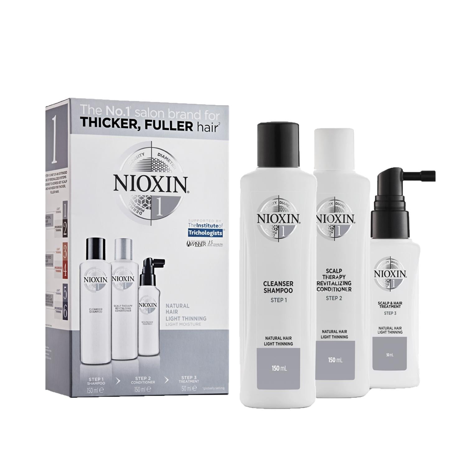 Nioxin Hair Care Set - Anti-Hair Loss Solution for Natural Hair, Travel-Sized