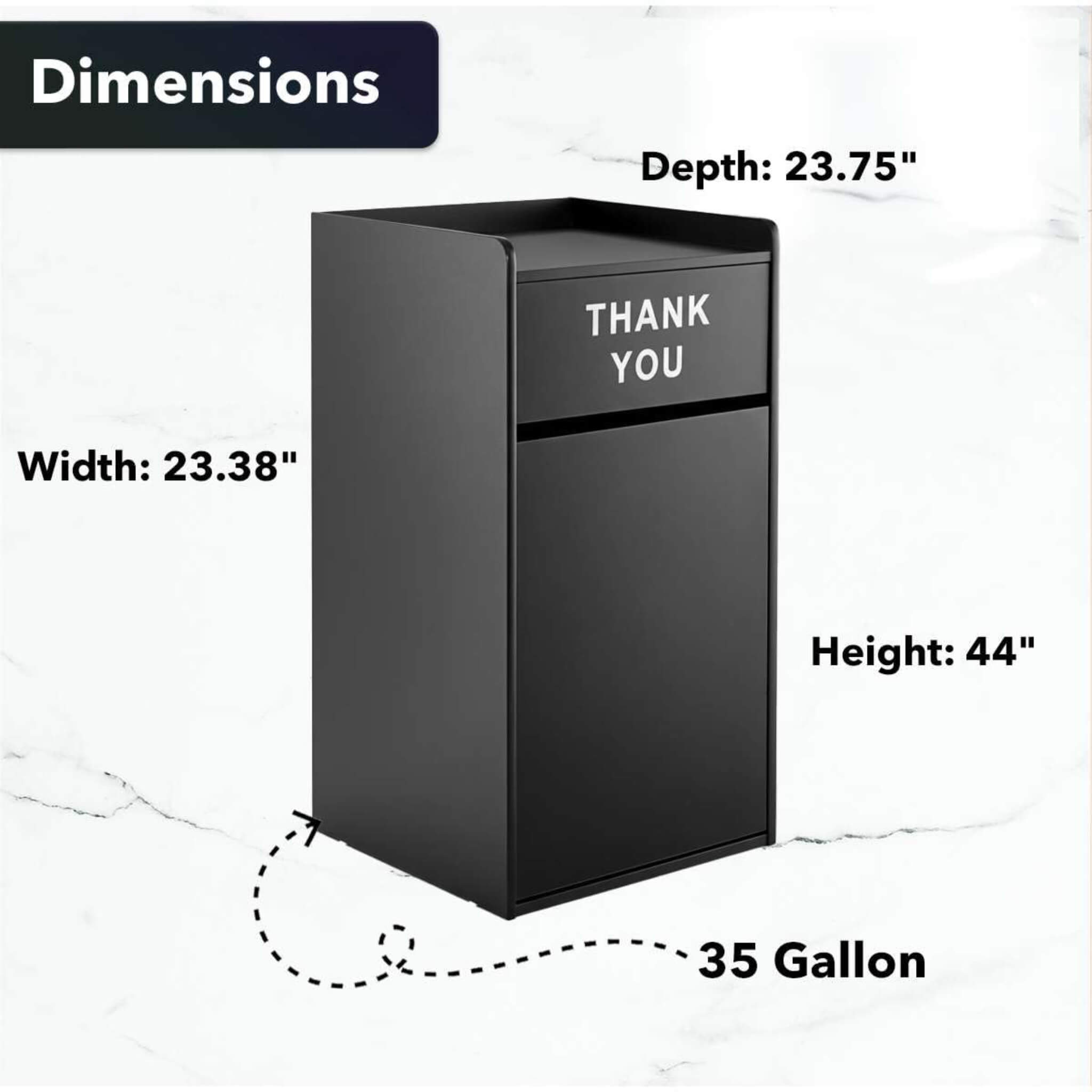 35-Gallon Wood Trash Can With Swing Door & Tray Shelf [No Trash Bin] (SAK62940) – SAKSBY WHOLESALE, view 4