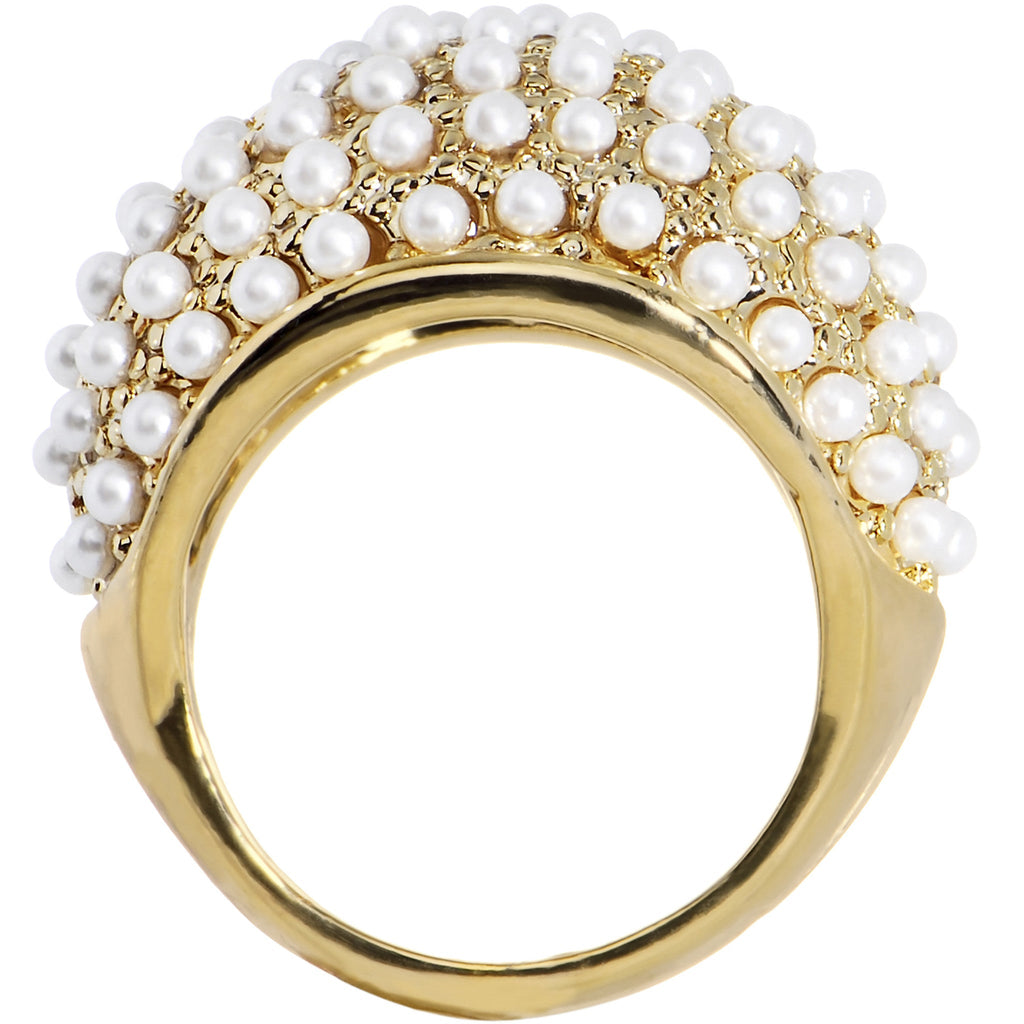 BodyCandy Size 7.5 -Goldtone Faux Pearl Princess Ring — lifestyle context