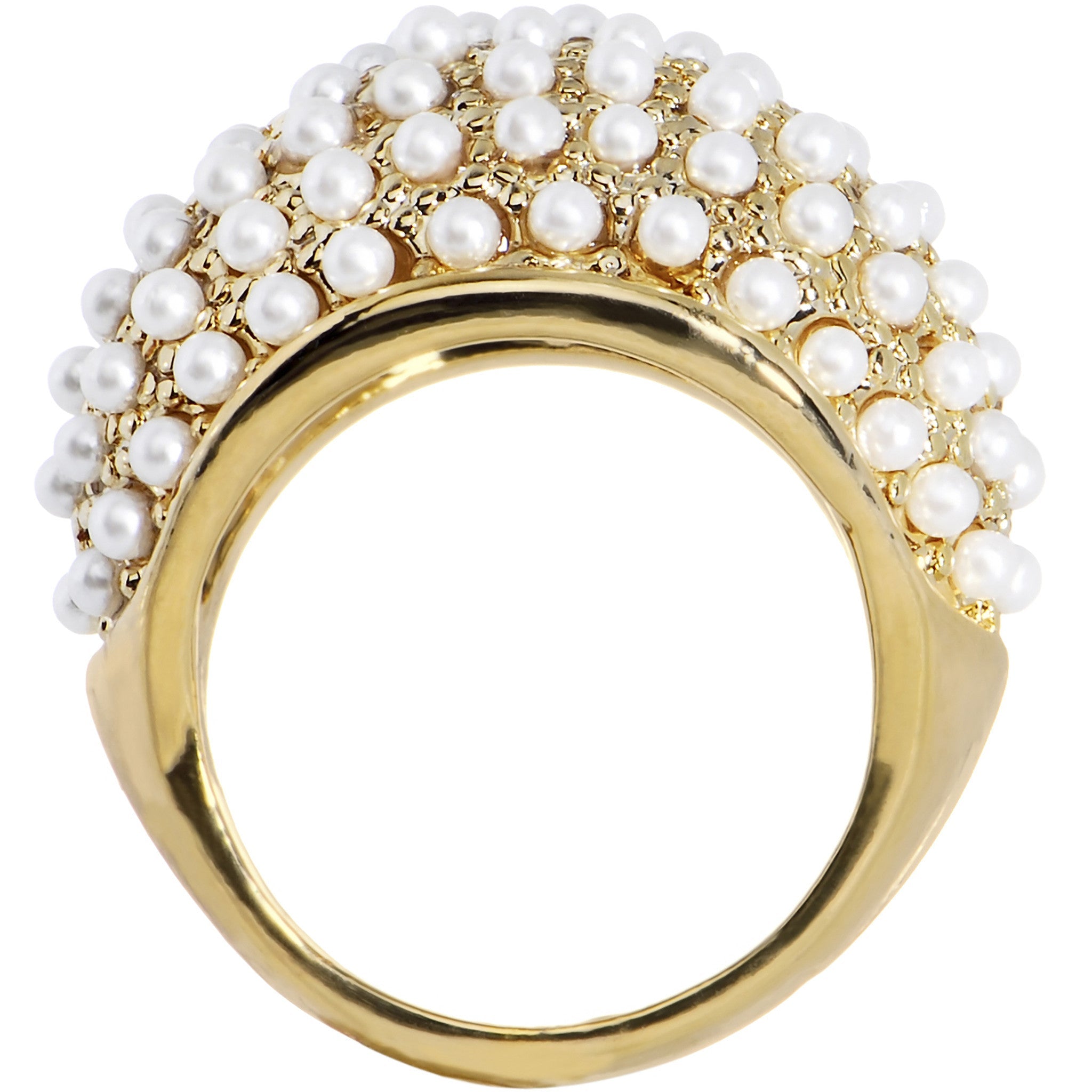 BodyCandy Size 7.5 -Goldtone Faux Pearl Princess Ring — lifestyle context
