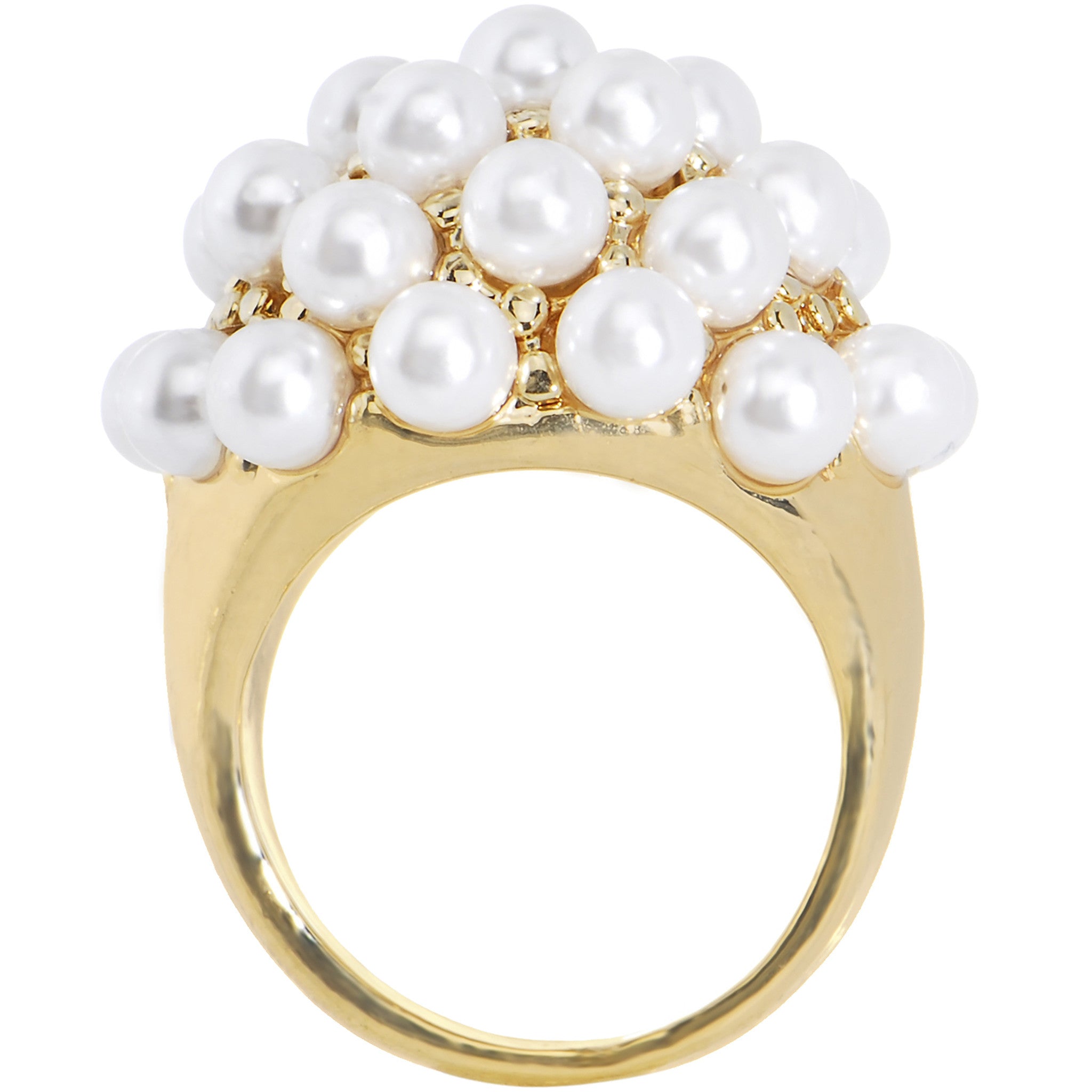 BodyCandy Size 6 -Goldtone Faux Pearl Cluster Ring — lifestyle context