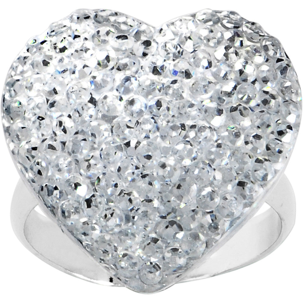BodyCandy Clear Sparkler Heart Adjustable Ring — main product shot