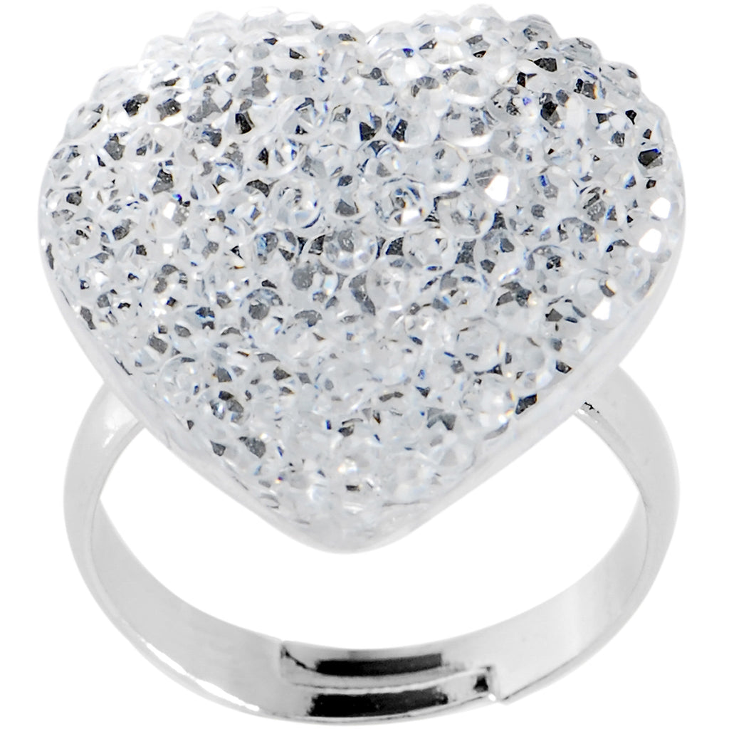 BodyCandy Clear Sparkler Heart Adjustable Ring — lifestyle context