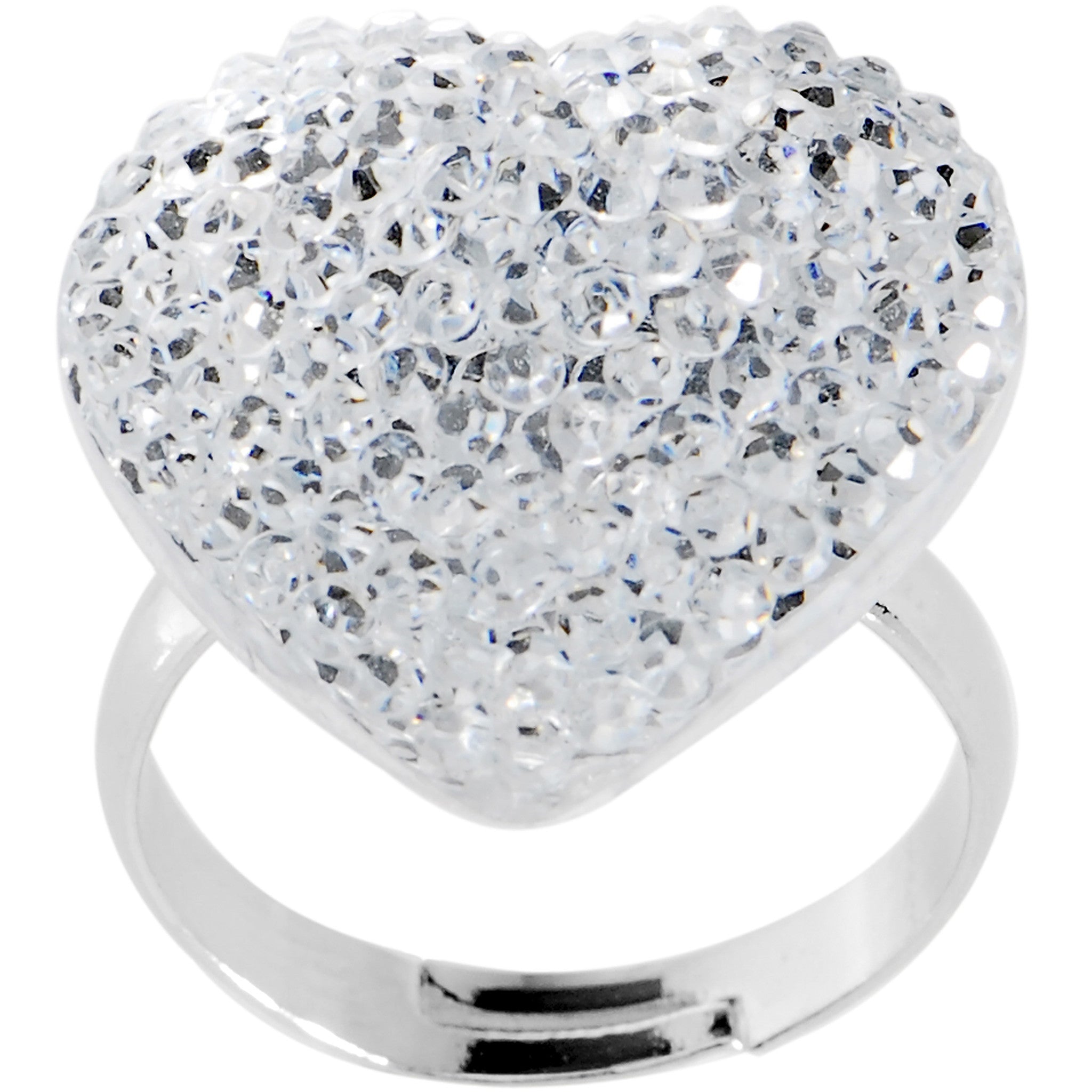 BodyCandy Clear Sparkler Heart Adjustable Ring — lifestyle context