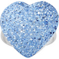 BodyCandy Light Blue Sparkler Heart Adjustable Ring — main product shot