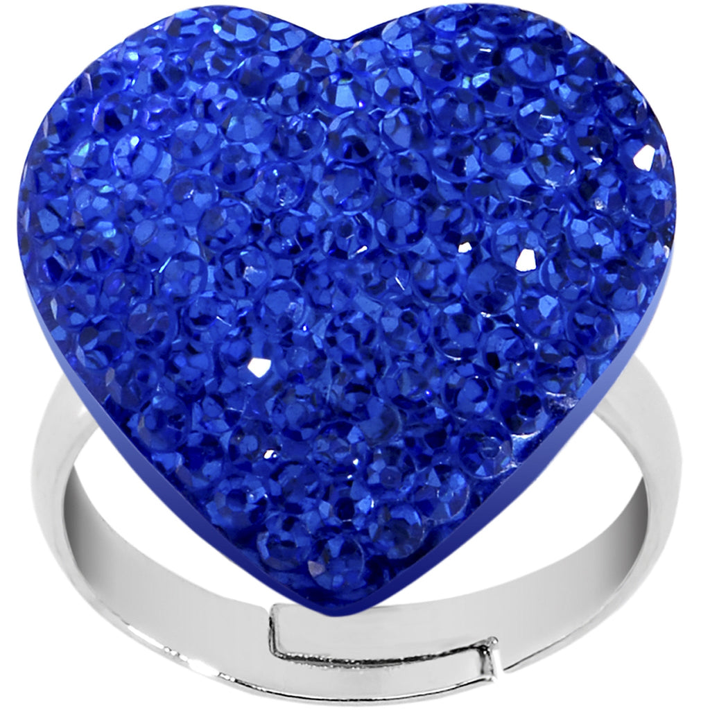 BodyCandy Blue Sparkler Heart Adjustable Ring — lifestyle context