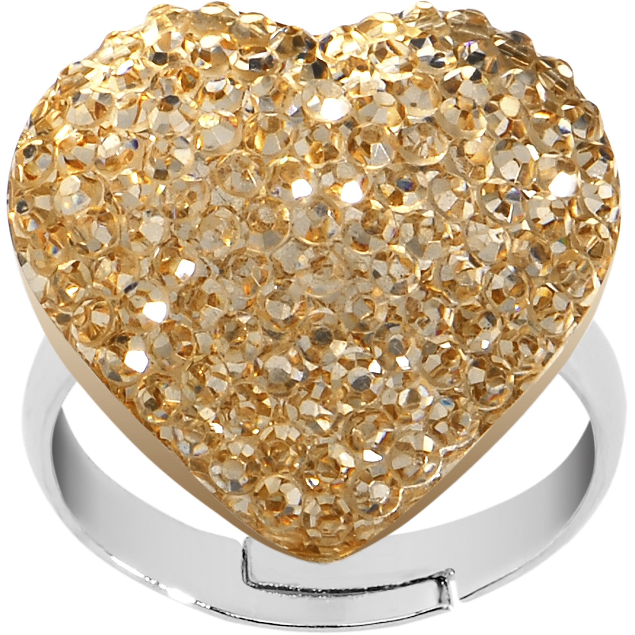 BodyCandy Tawny Sparkler Heart Adjustable Ring — lifestyle context