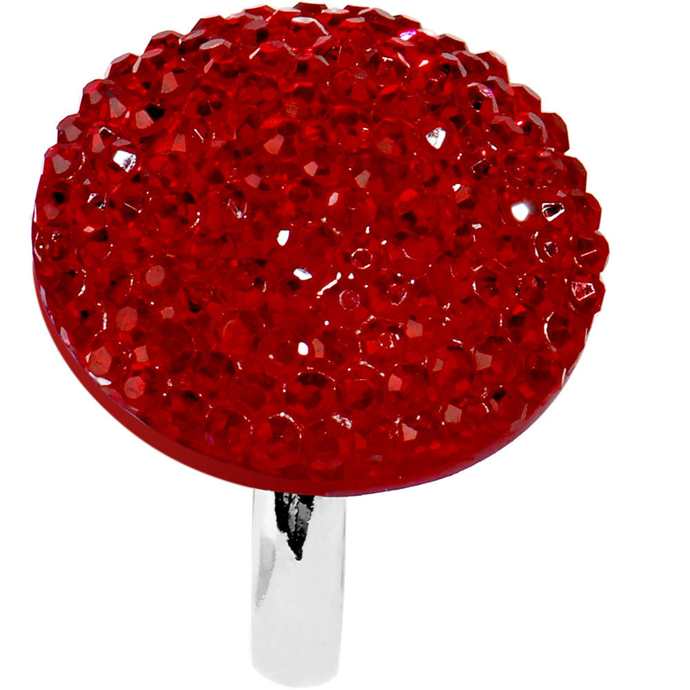 BodyCandy Red Sparkler Round Adjustable Ring — main product shot