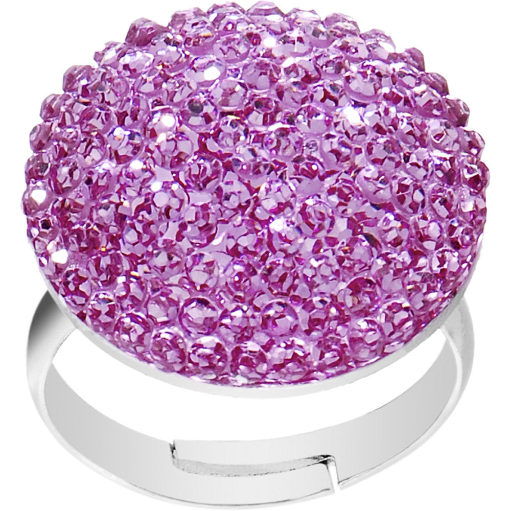 BodyCandy Purple Sparkler Round Adjustable Ring — main product shot