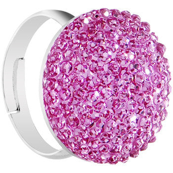 BodyCandy Purple Sparkler Round Adjustable Ring — detail close-up