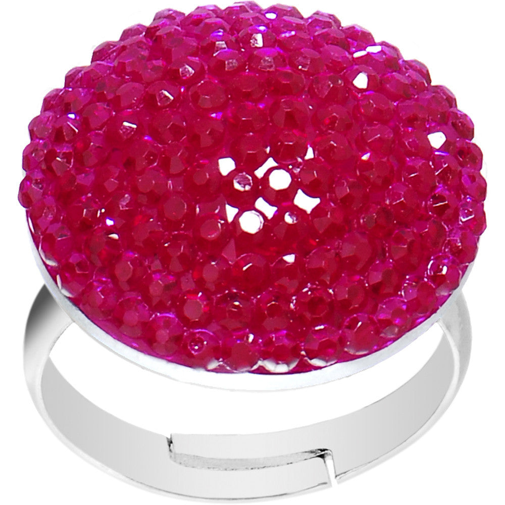 BodyCandy Fuchsia Sparkler Round Adjustable Ring — main product shot