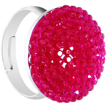 BodyCandy Fuchsia Sparkler Round Adjustable Ring — detail close-up