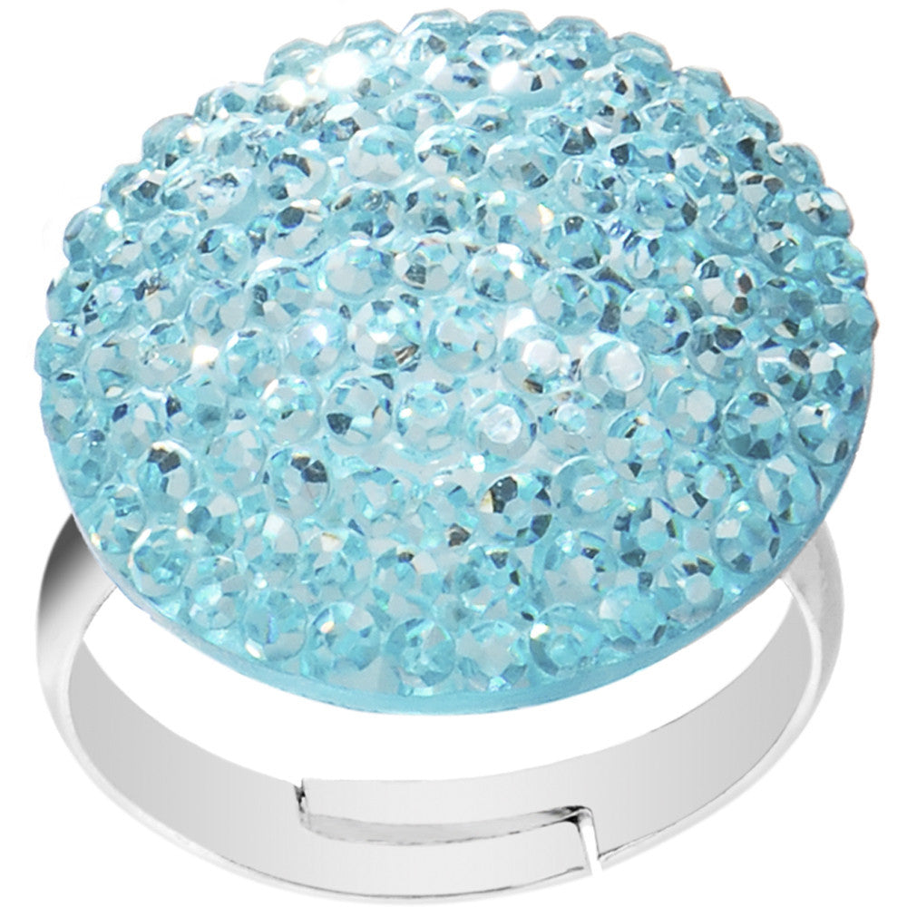 BodyCandy Aqua Sparkler Round Adjustable Ring — main product shot