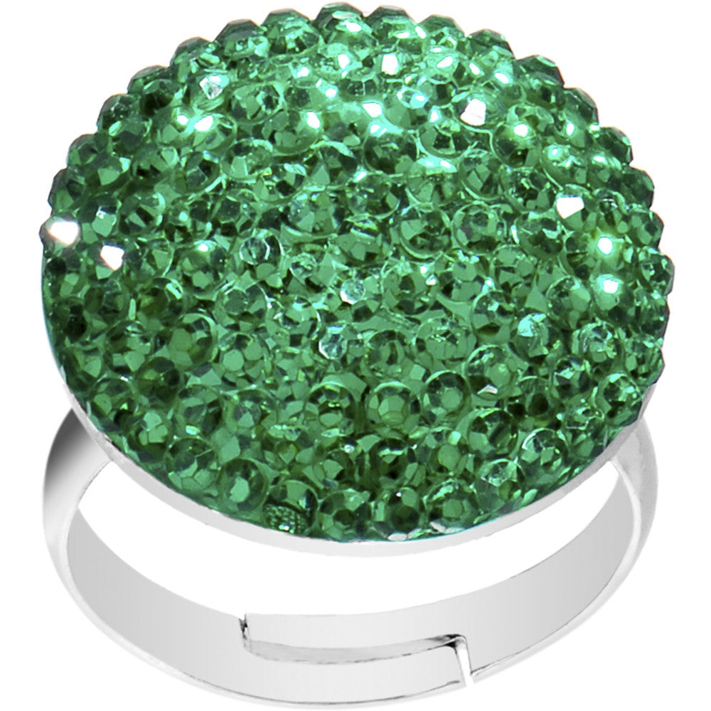 BodyCandy Emerald Green Sparkler Round Adjustable Ring — main product shot
