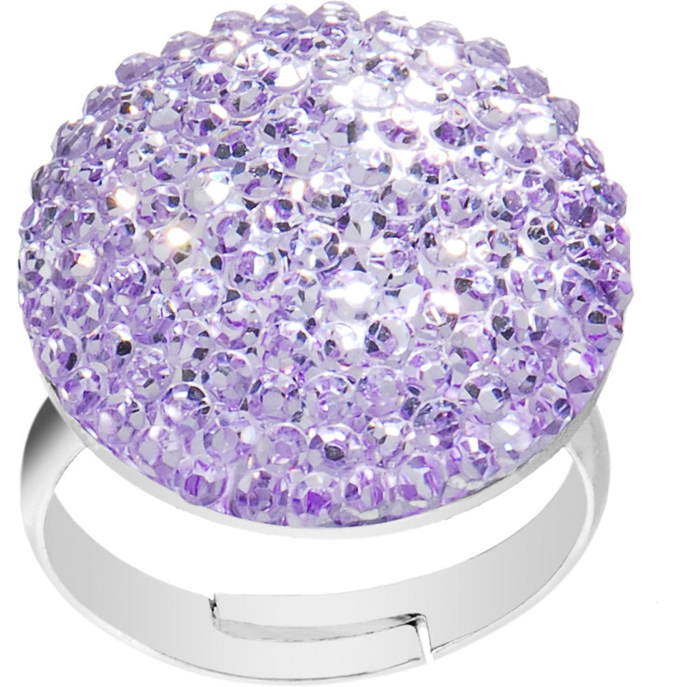 BodyCandy Light Purple Sparkler Round Adjustable Ring — main product shot