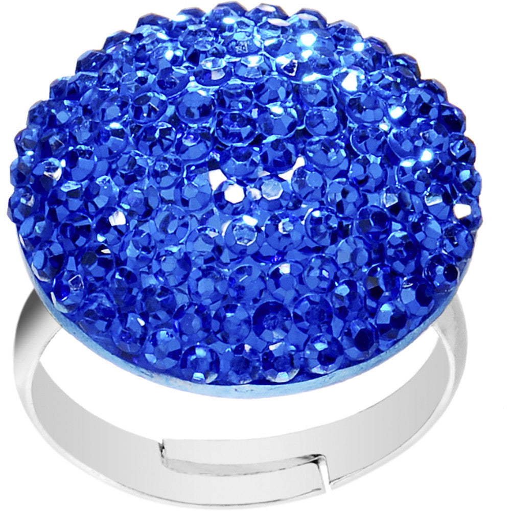 BodyCandy Blue Sparkler Round Adjustable Ring — main product shot