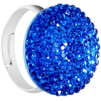 BodyCandy Blue Sparkler Round Adjustable Ring — detail close-up