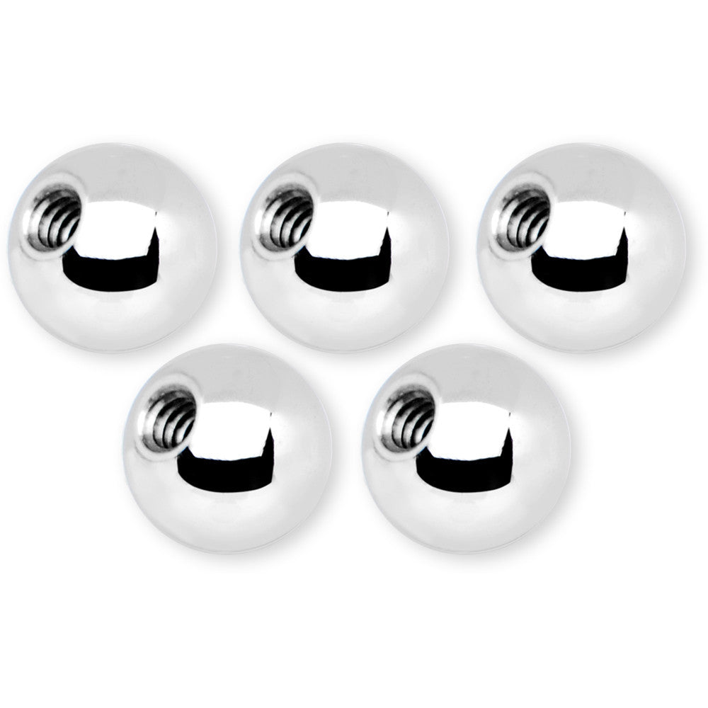 BodyCandy 14G 5mm Stainless Steel Replacement Ball Bonus Pack Set — main product shot