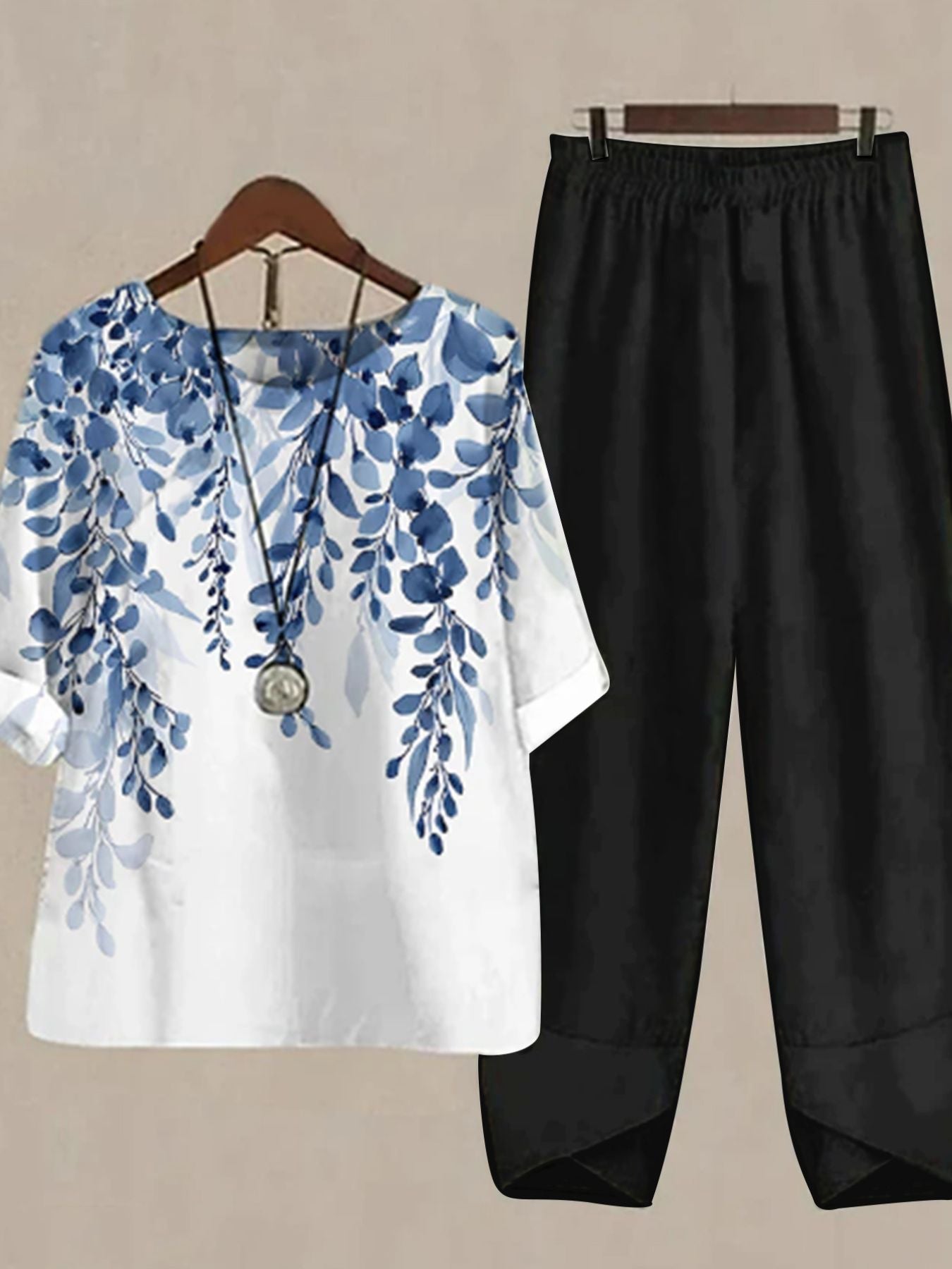 Printed Half Sleeve Top and Pants Set
