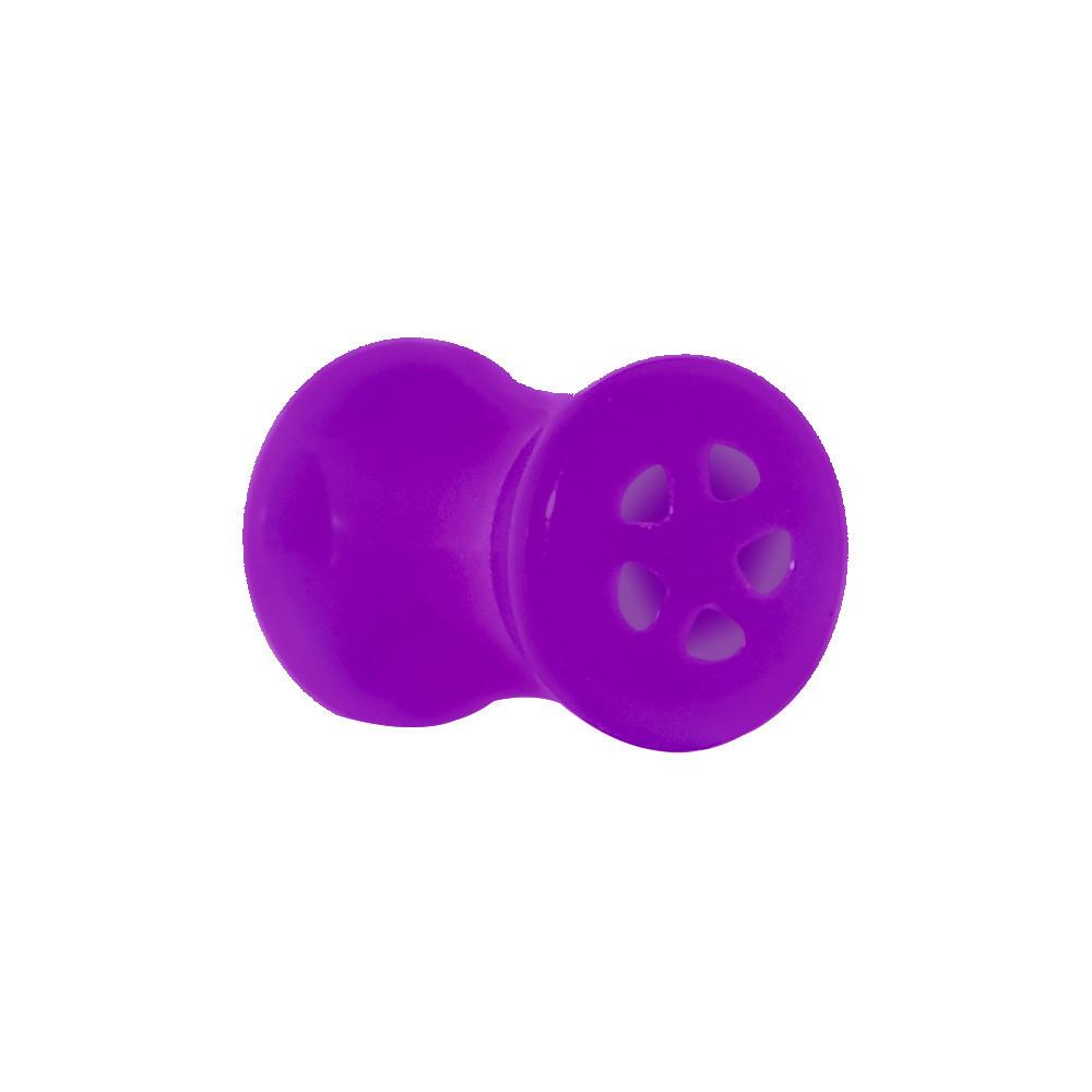 BodyCandy Acrylic Neon Purple Star Tunnel Plug 2G to 20mm — side view