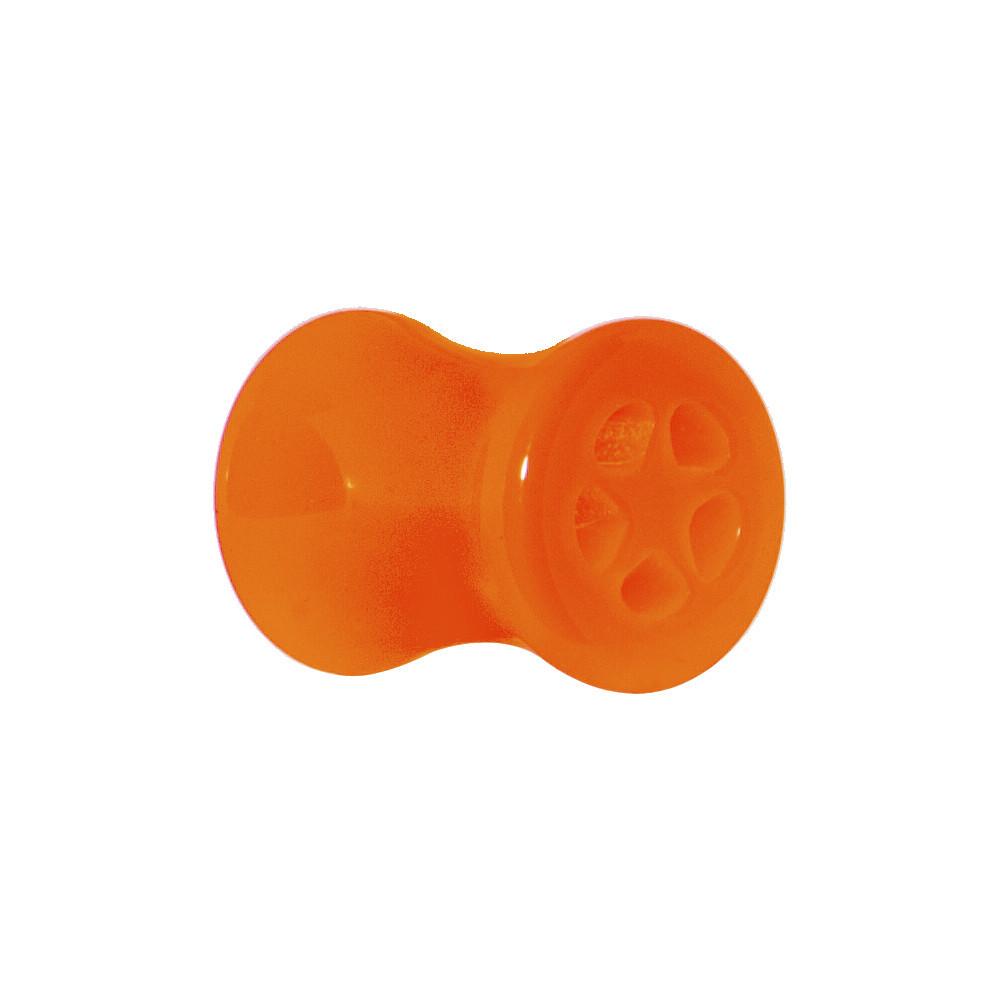 BodyCandy Acrylic Neon Orange Star Tunnel Plug 2G to 20mm — side view