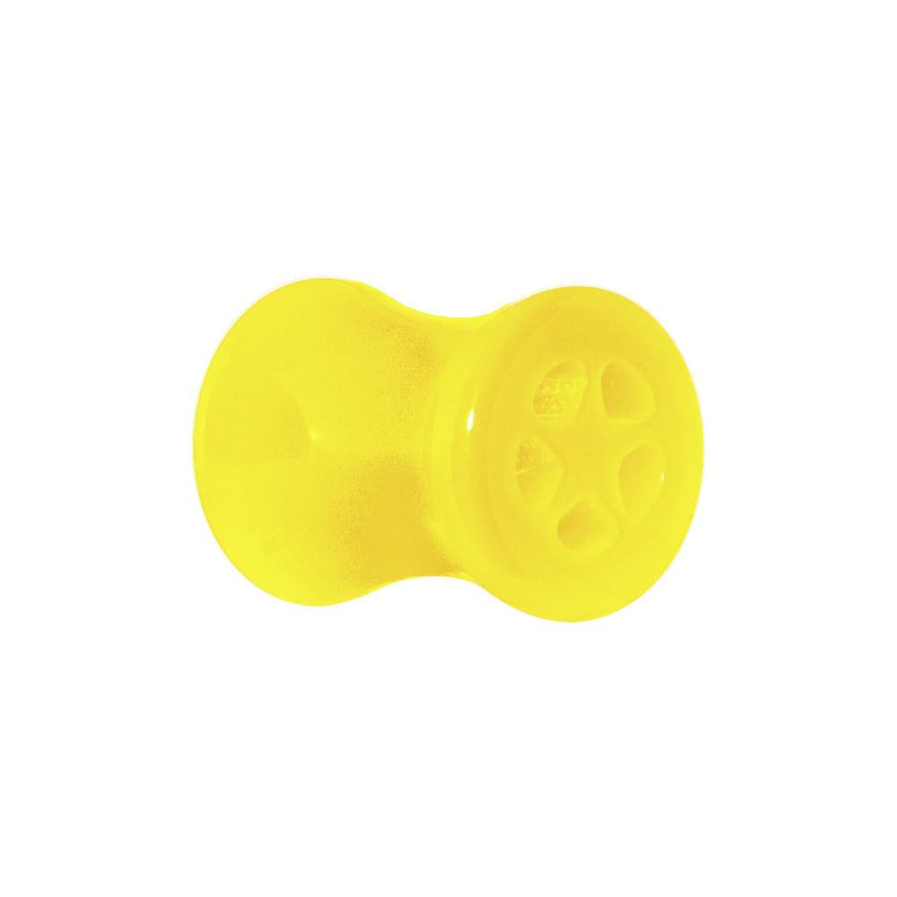 BodyCandy Acrylic Neon Yellow Star Tunnel Plug 2G to 20mm — side view