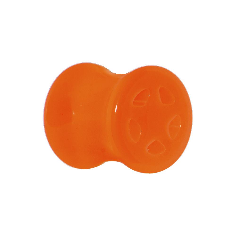 BodyCandy Acrylic Neon Orange Star Tunnel Plug 2G to 20mm — lifestyle context
