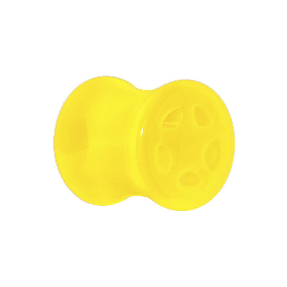 BodyCandy Acrylic Neon Yellow Star Tunnel Plug 2G to 20mm — lifestyle context
