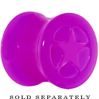 BodyCandy Acrylic Neon Purple Star Tunnel Plug 2G to 20mm — main product shot