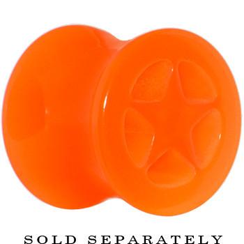 BodyCandy Acrylic Neon Orange Star Tunnel Plug 2G to 20mm — main product shot